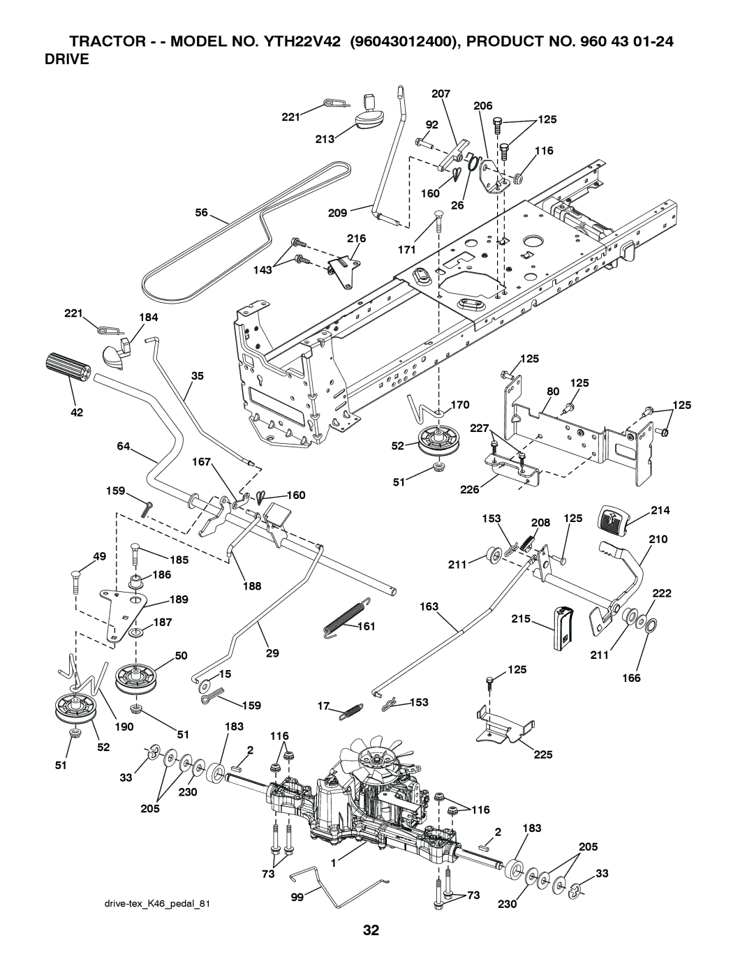 Husqvarna YTH22V42 owner manual Drive 