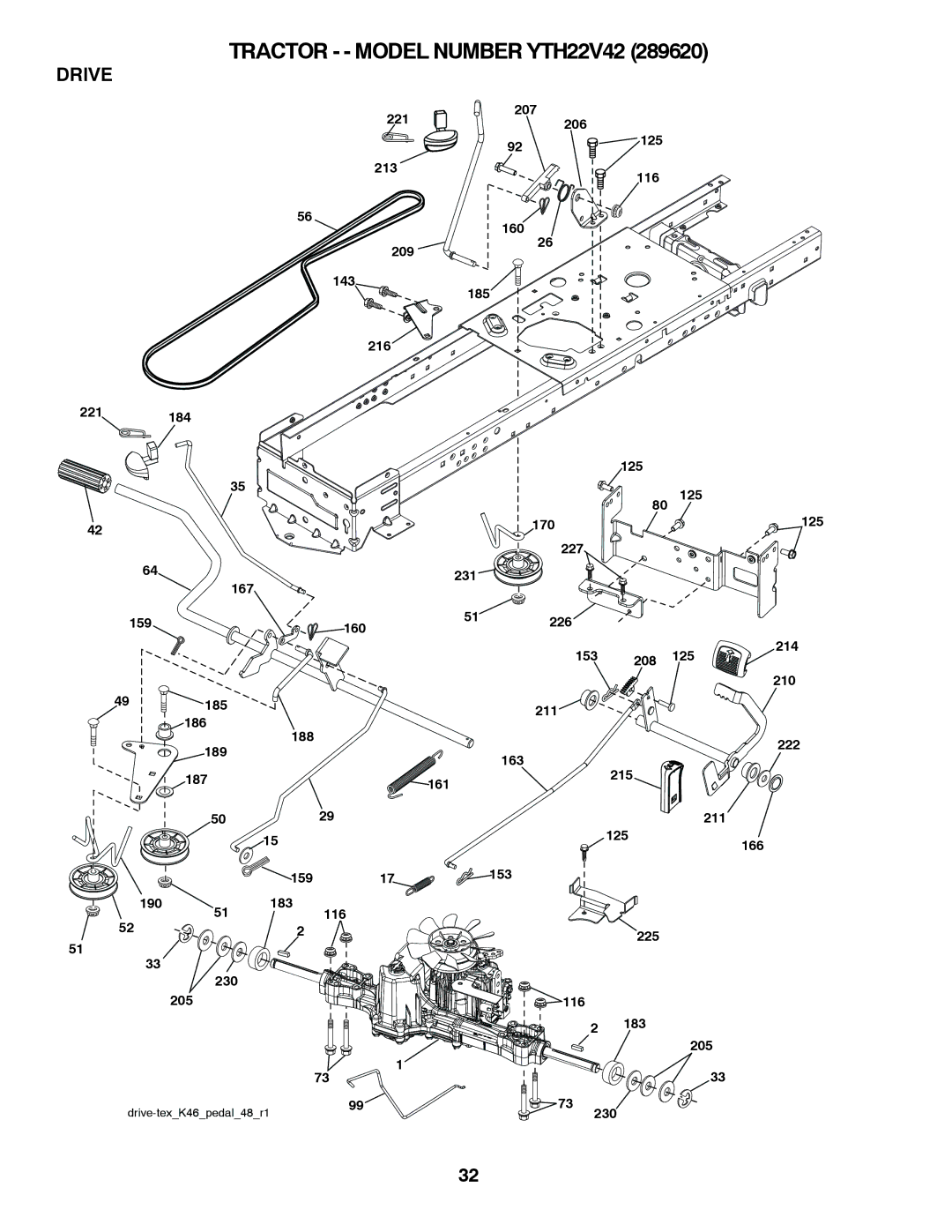 Husqvarna YTH22V42 owner manual Drive 