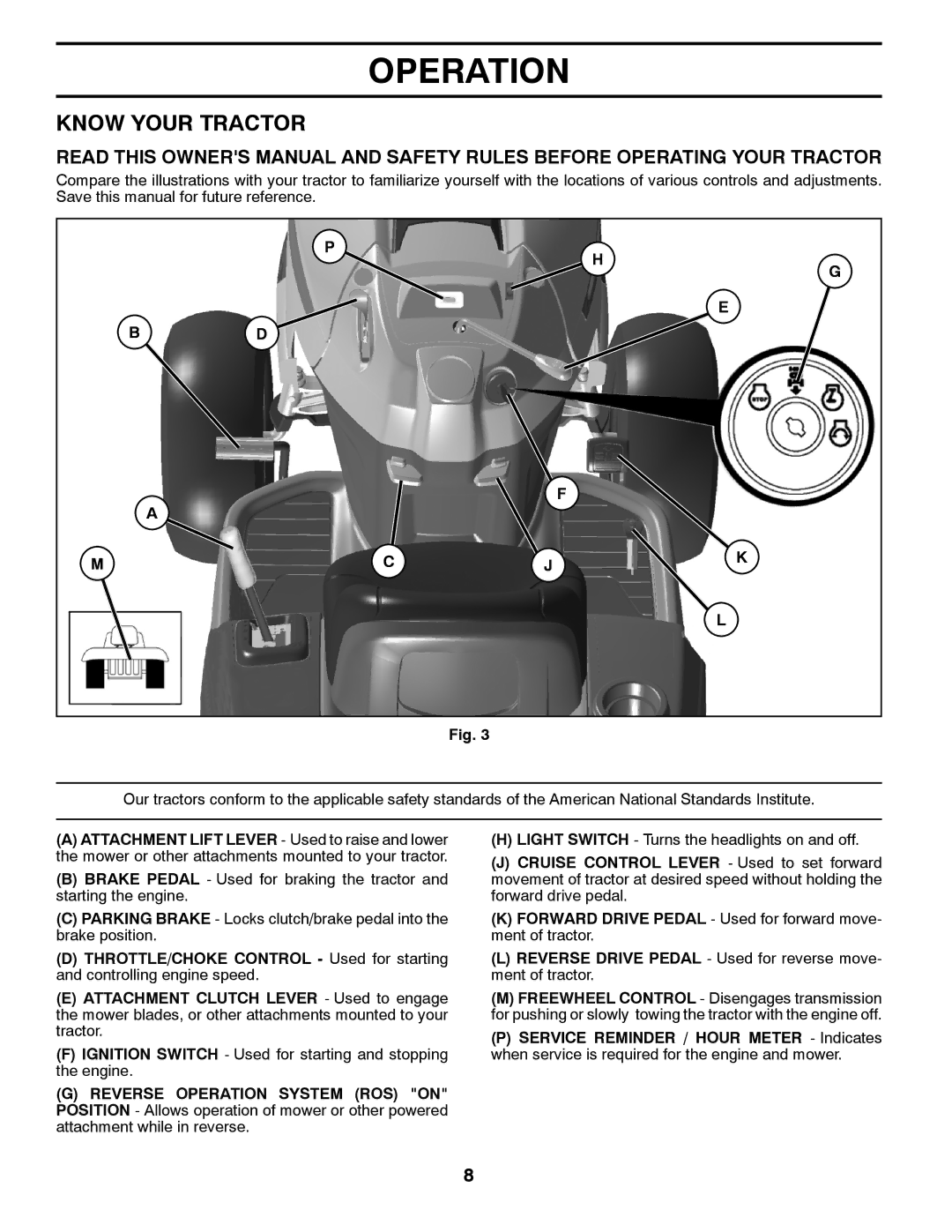 Husqvarna YTH22V42 owner manual Know Your Tractor 