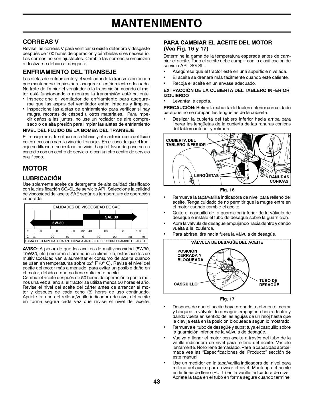 Husqvarna YTH22V42 warranty Correas, Enfriamiento DEL Transeje, Lubricación 