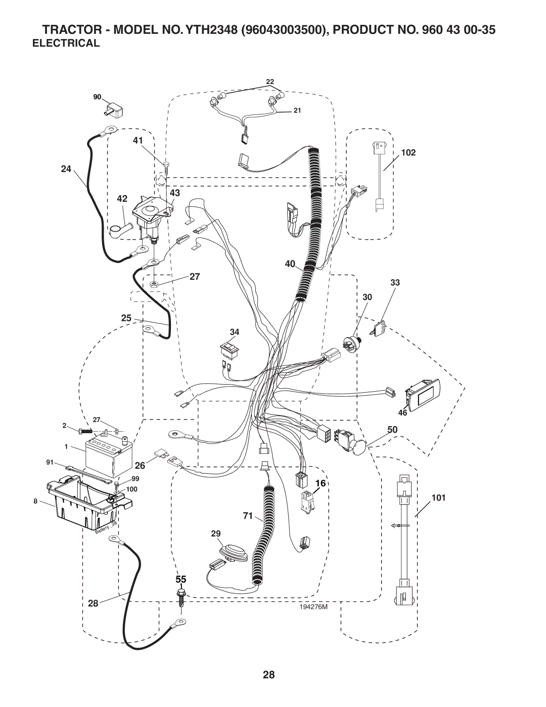 Husqvarna YTH2348 owner manual Electrical 