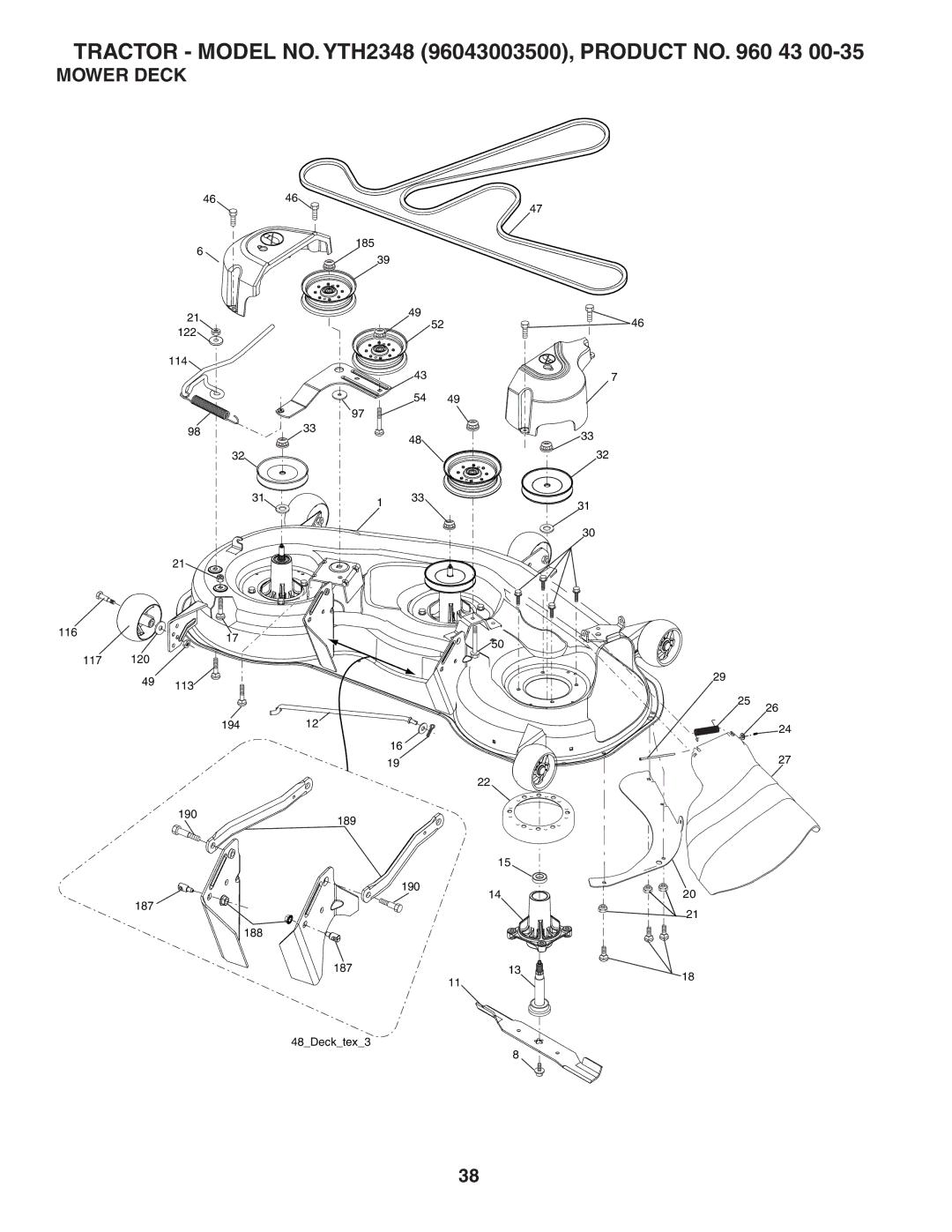 Husqvarna YTH2348 owner manual Mower Deck 