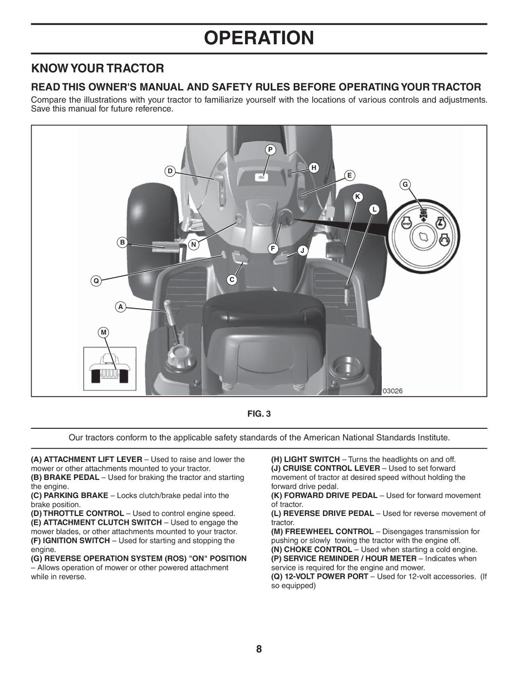 Husqvarna YTH2348 owner manual Know Your Tractor, Reverse Operation System ROS on Position 