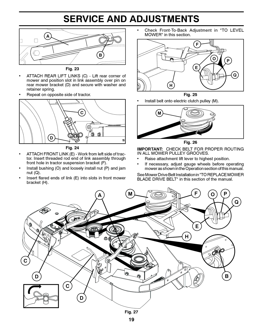 Husqvarna YTH23V42LS owner manual Raise attachment lift lever to highest position 