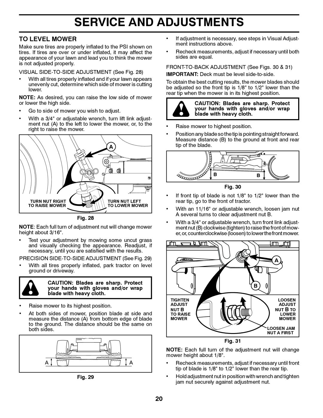 Husqvarna YTH23V42LS owner manual To Level Mower 