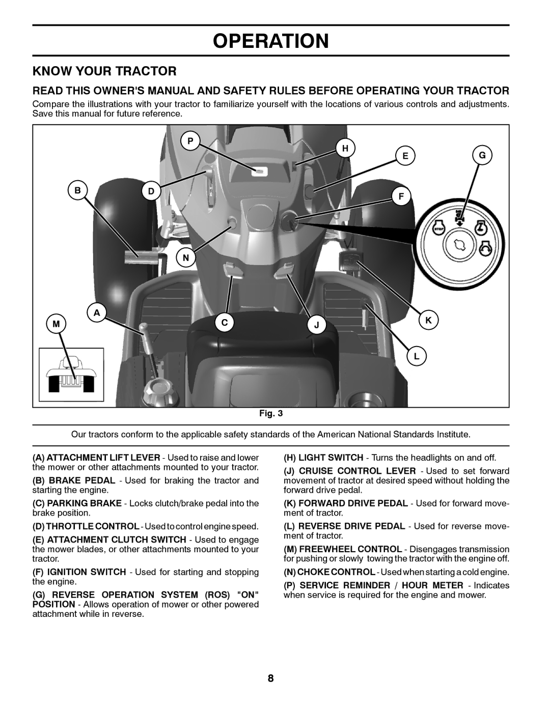 Husqvarna YTH23V48 owner manual Know Your Tractor 