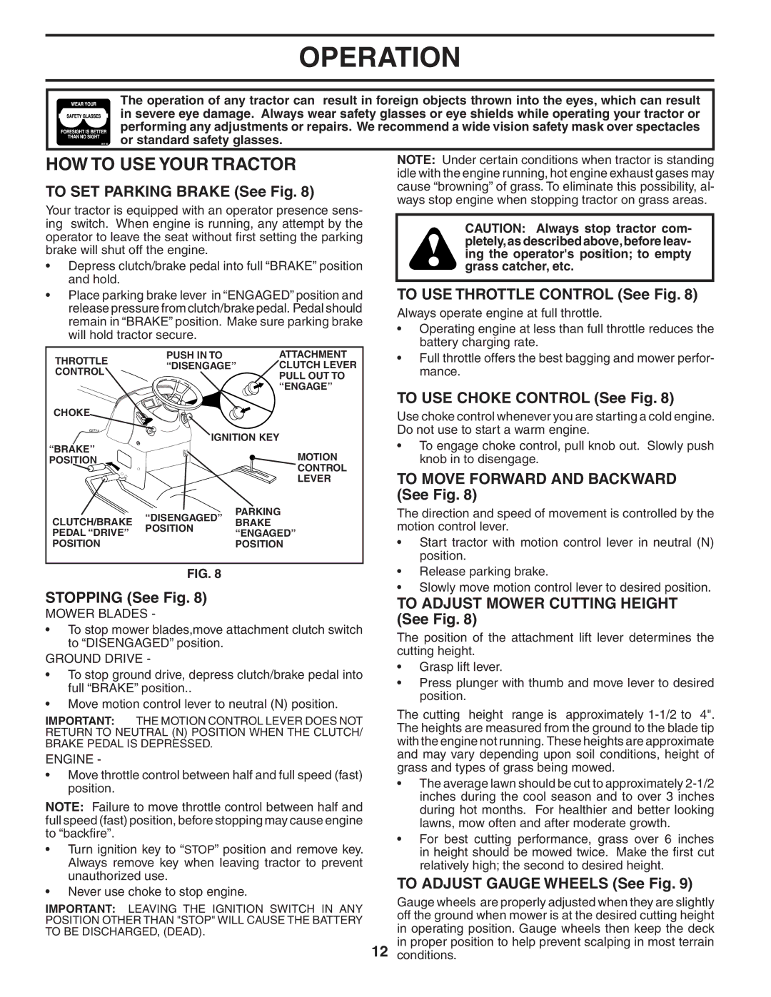 Husqvarna YTH2448 manual HOW to USE Your Tractor 