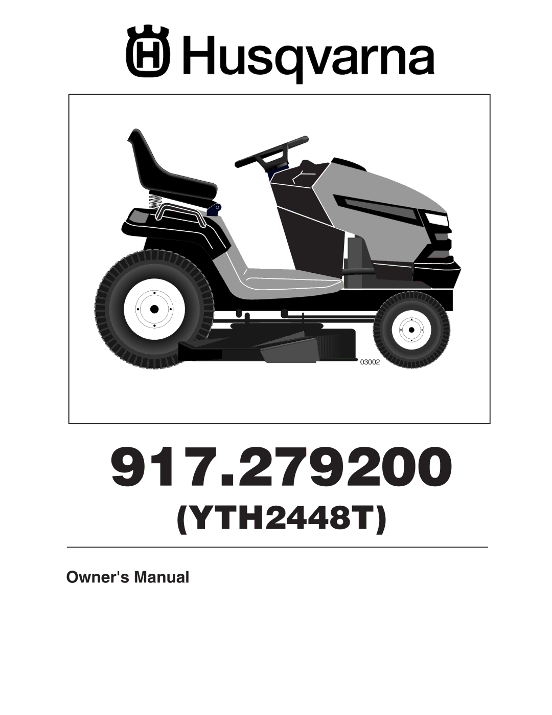 Husqvarna YTH2448T owner manual 917.279200 