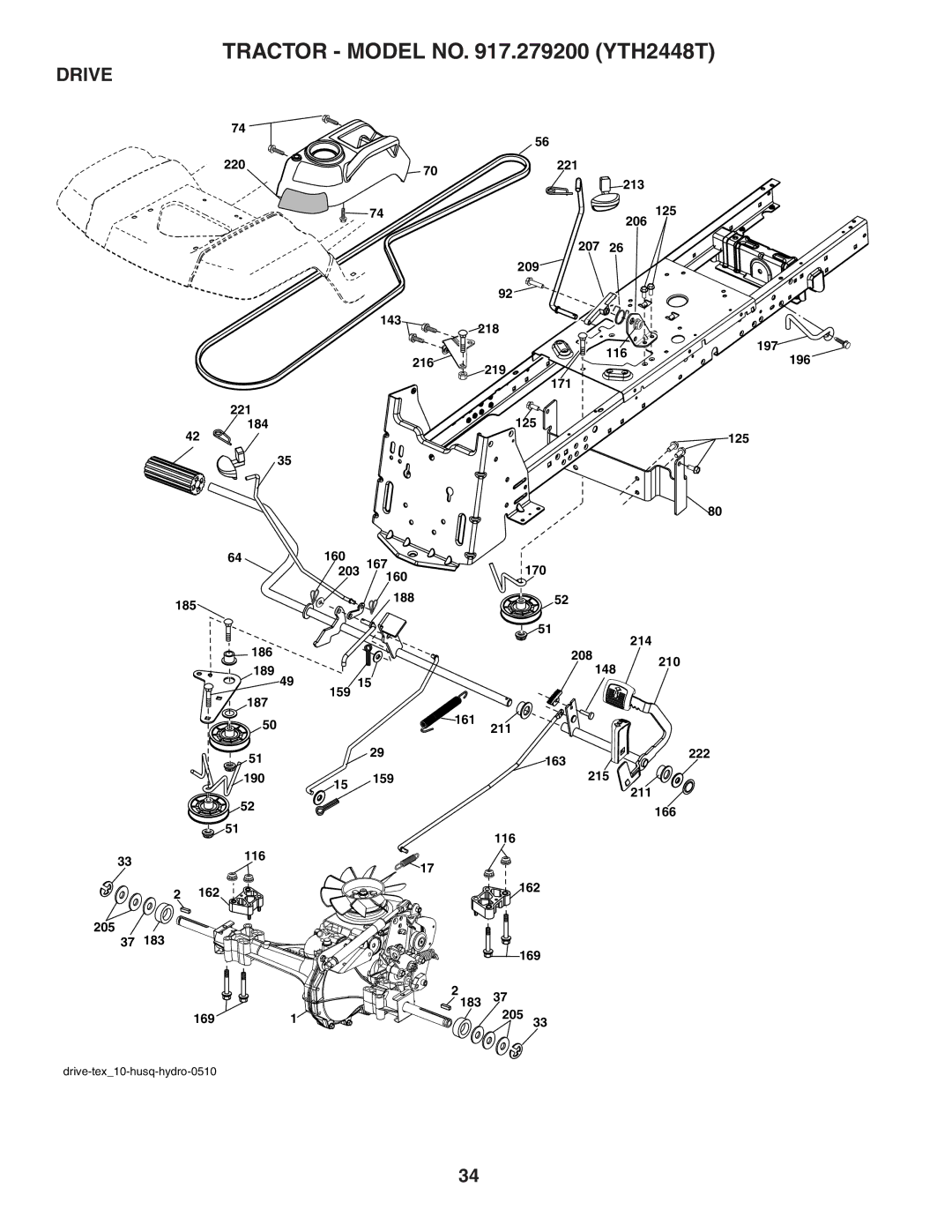 Husqvarna YTH2448T owner manual Drive 