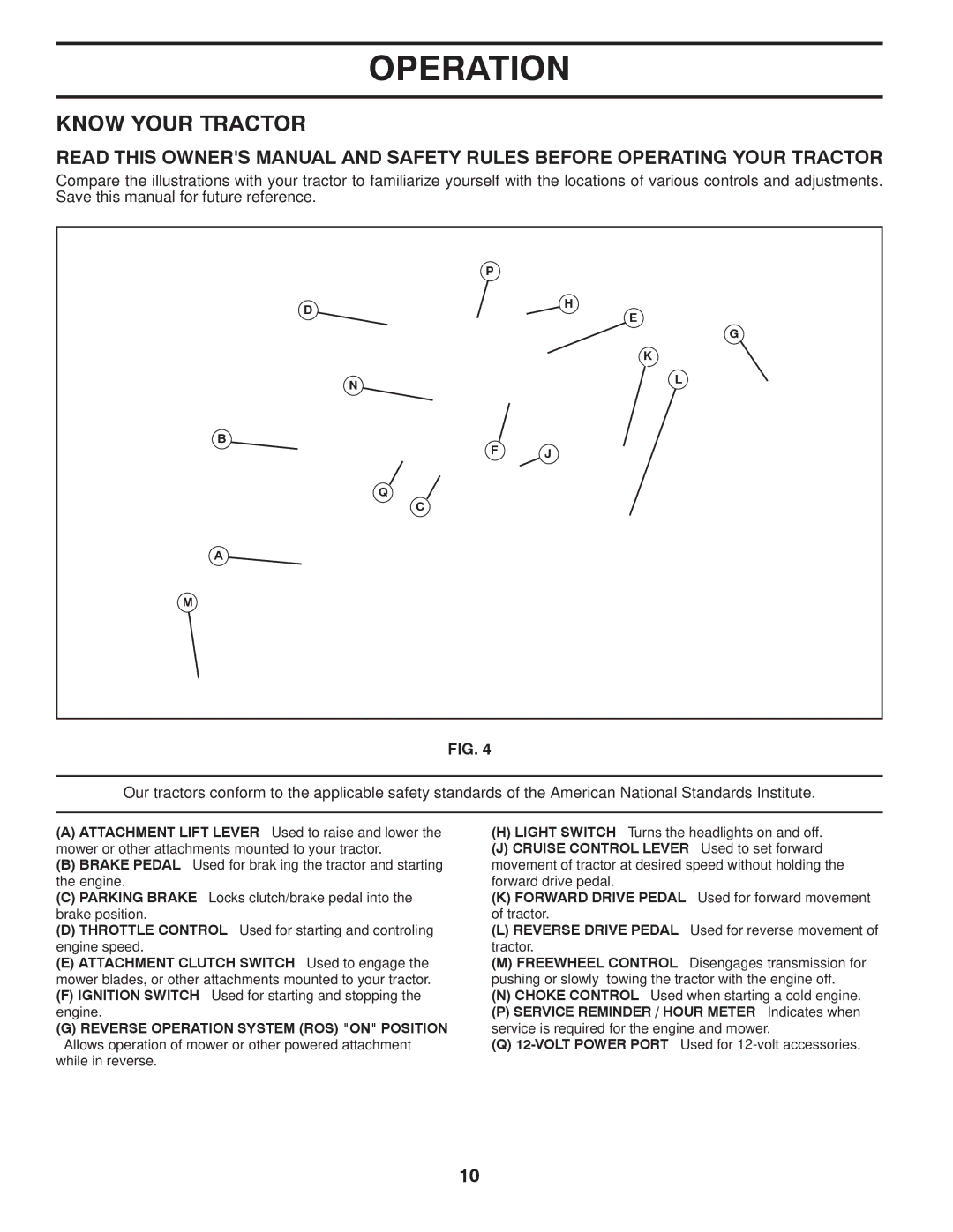 Husqvarna YTH2454 owner manual Know Your Tractor, Reverse Operation System ROS on Position 