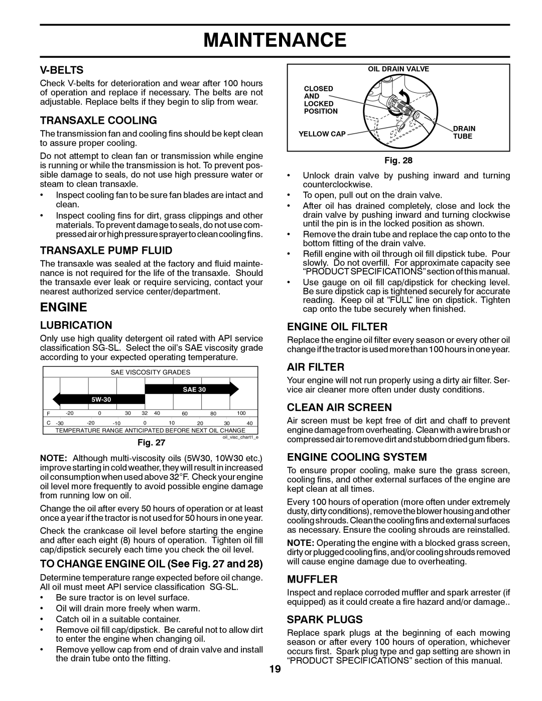 Husqvarna YTH24V54 owner manual Engine 