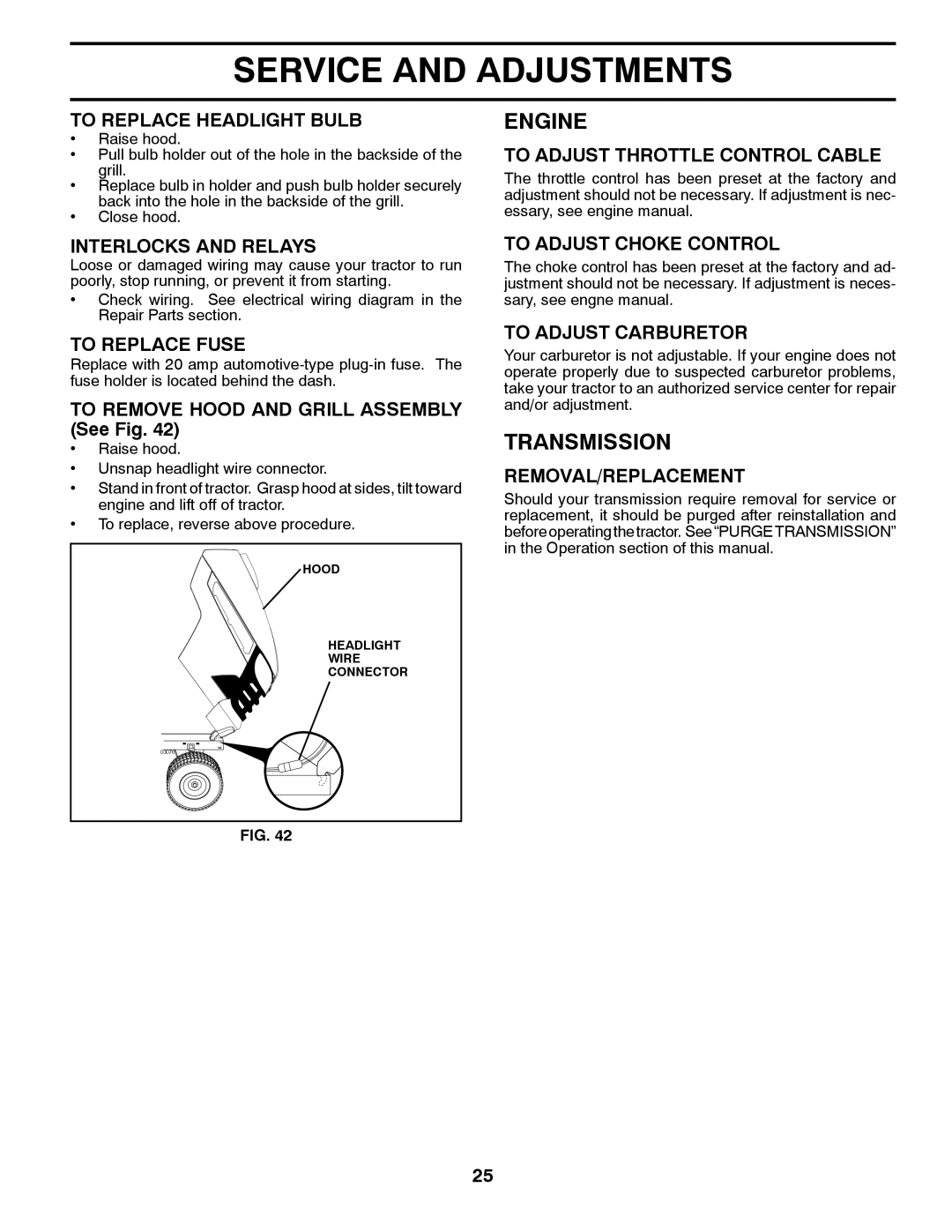 Husqvarna YTH24V54 owner manual Transmission 