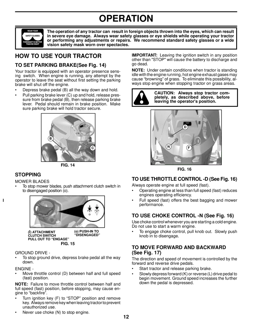 Husqvarna YTH2548XP owner manual HOW to USE Your Tractor, Stopping 