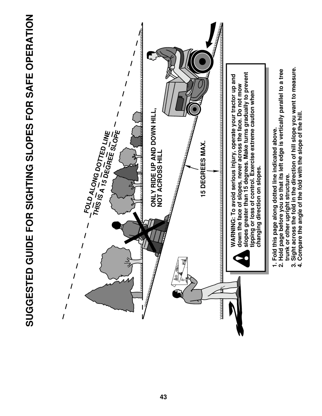 Husqvarna YTH2548XP owner manual Suggested Guide for Sighting Slopes for Safe Operation 