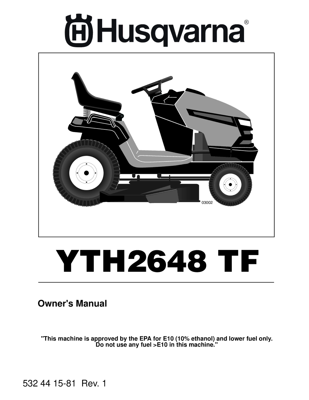 Husqvarna YTH2648 TF owner manual 