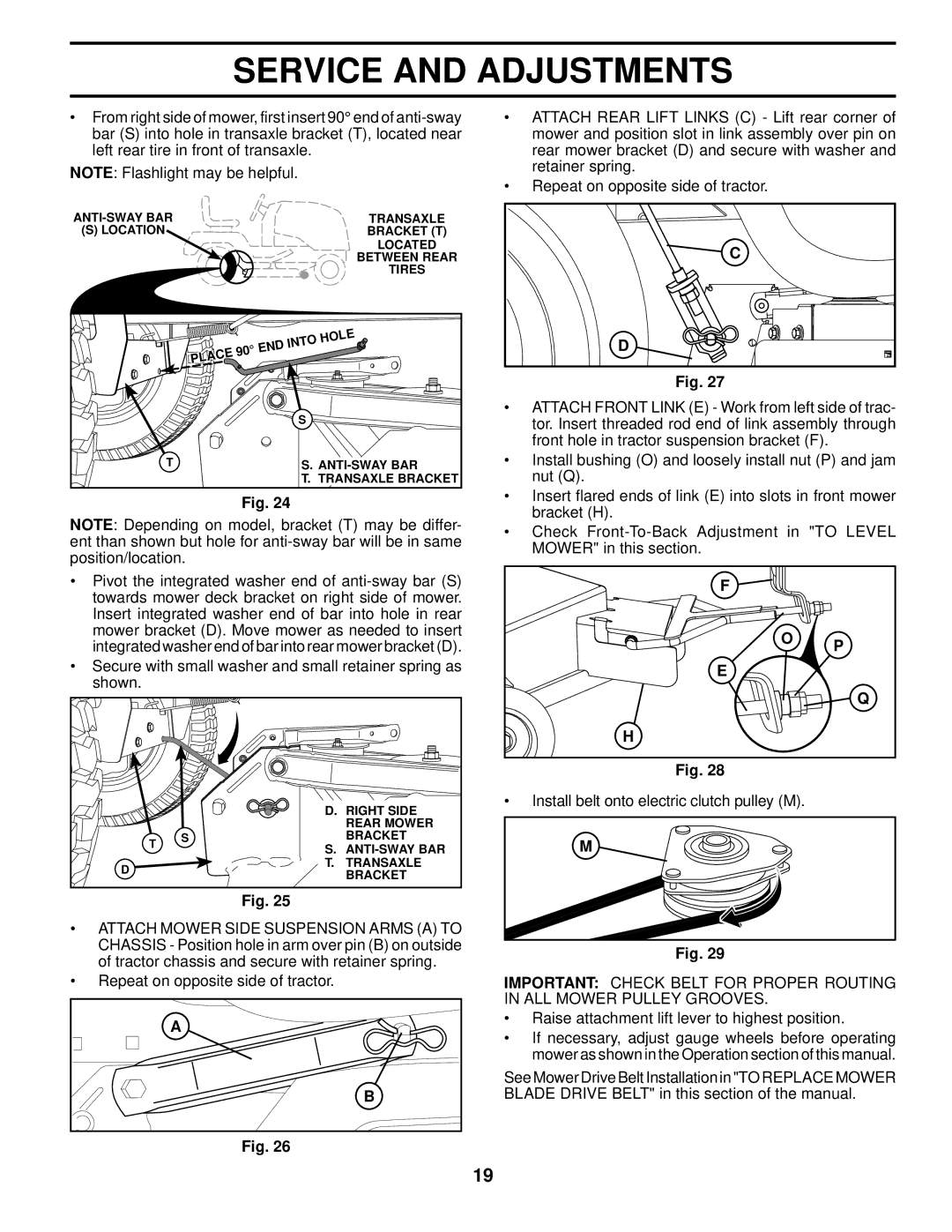 Husqvarna YTH2648 TF owner manual Secure with small washer and small retainer spring as shown 