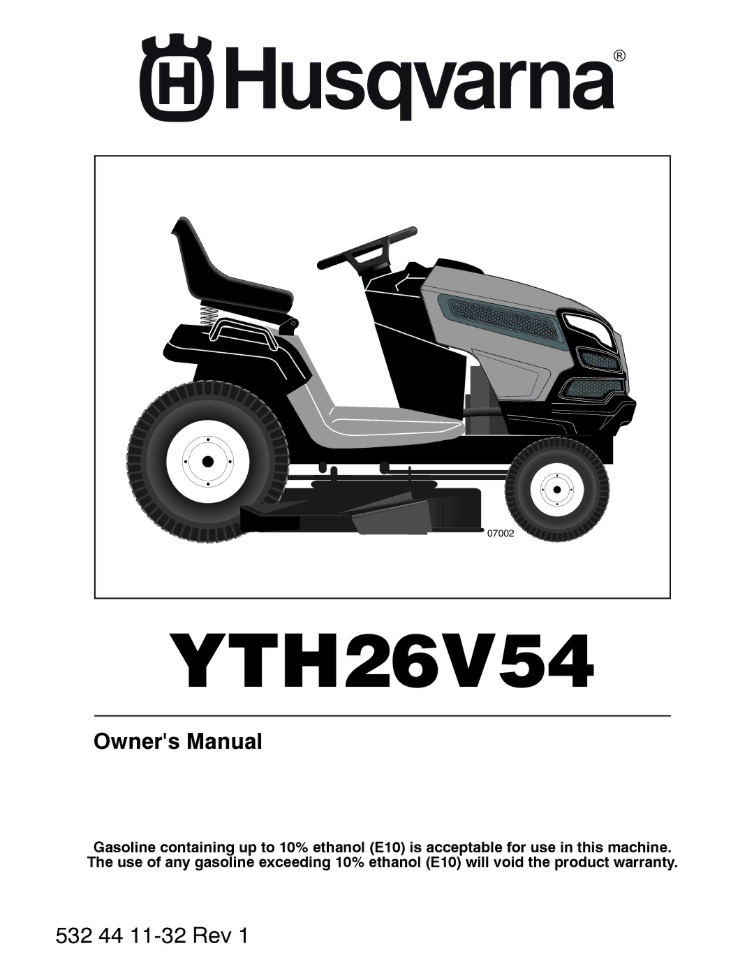 Husqvarna YTH26V54 owner manual 