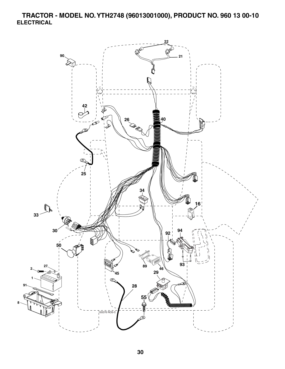 Husqvarna YTH2748 owner manual Electrical 