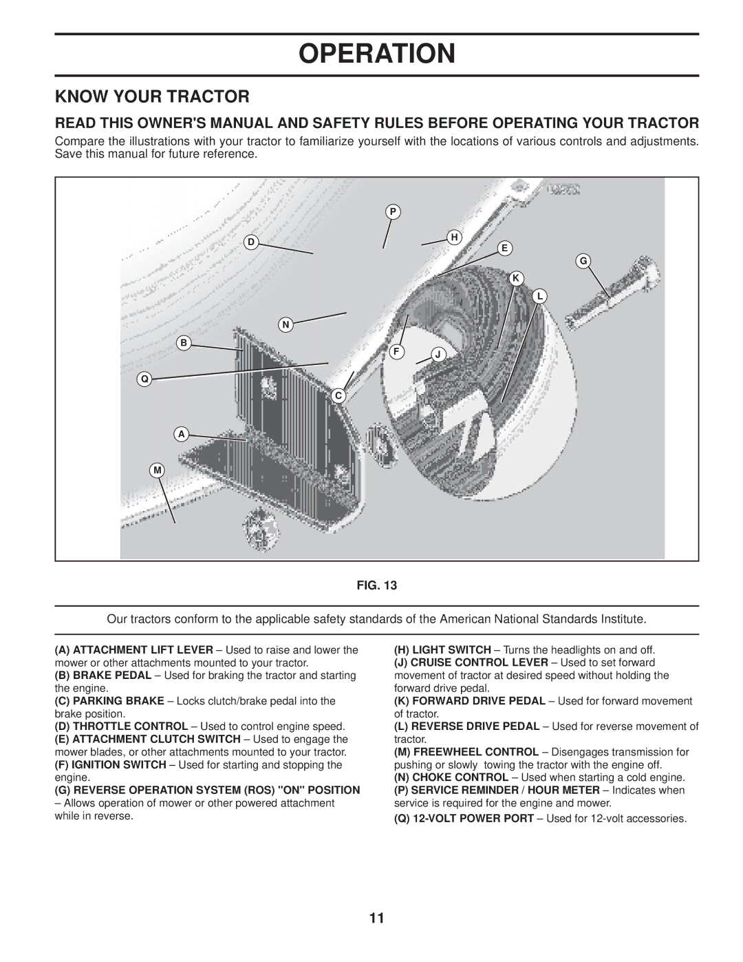 Husqvarna YTH2754 TWIN owner manual Know Your Tractor, Reverse Operation System ROS on Position 