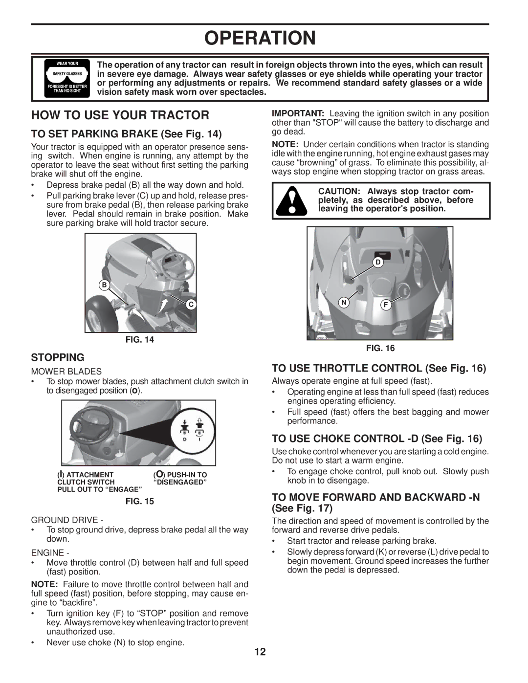 Husqvarna YTH2754 TWIN owner manual HOW to USE Your Tractor, Stopping 