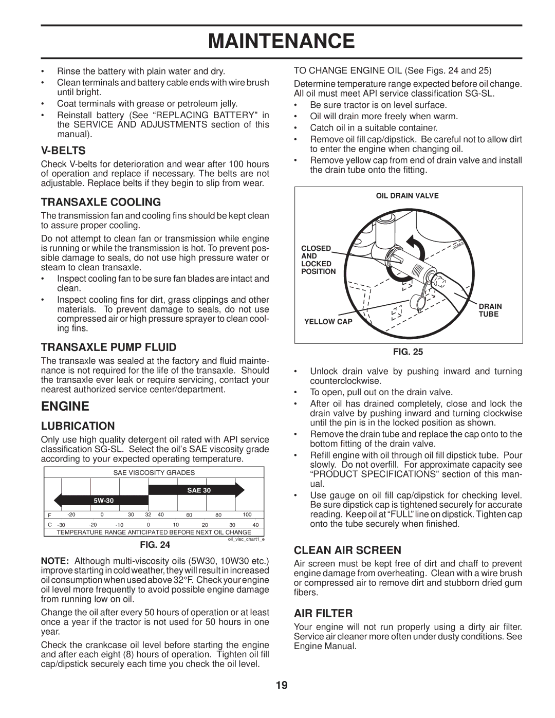 Husqvarna YTH2754 TWIN owner manual Engine 