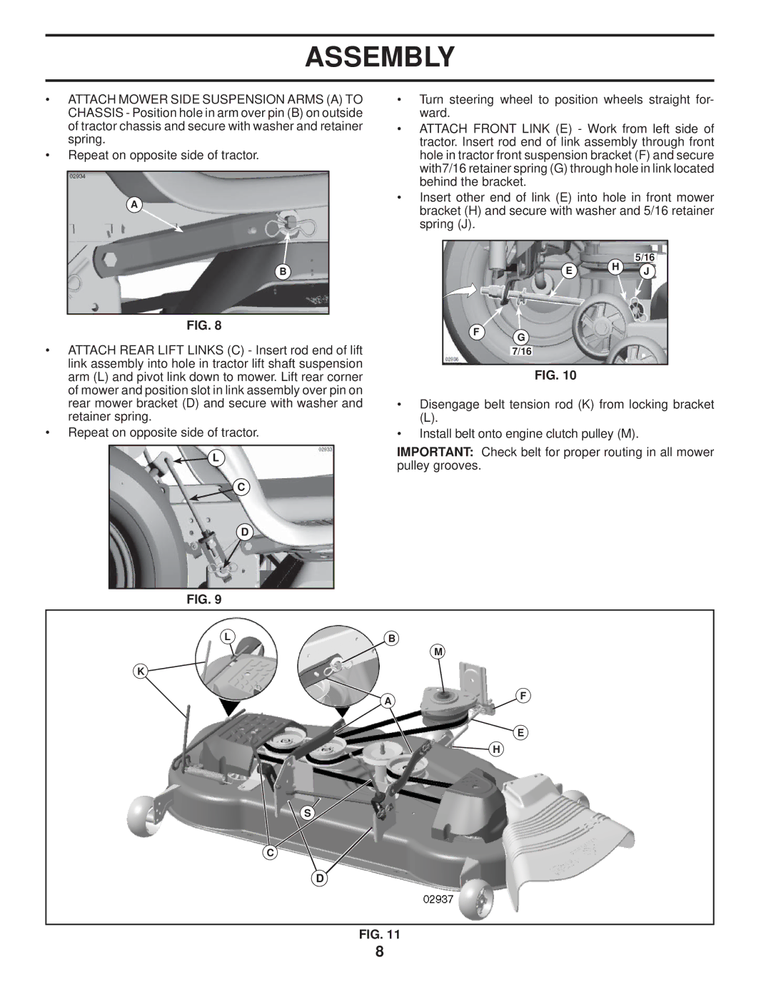 Husqvarna YTH2754 TWIN owner manual 7/16 