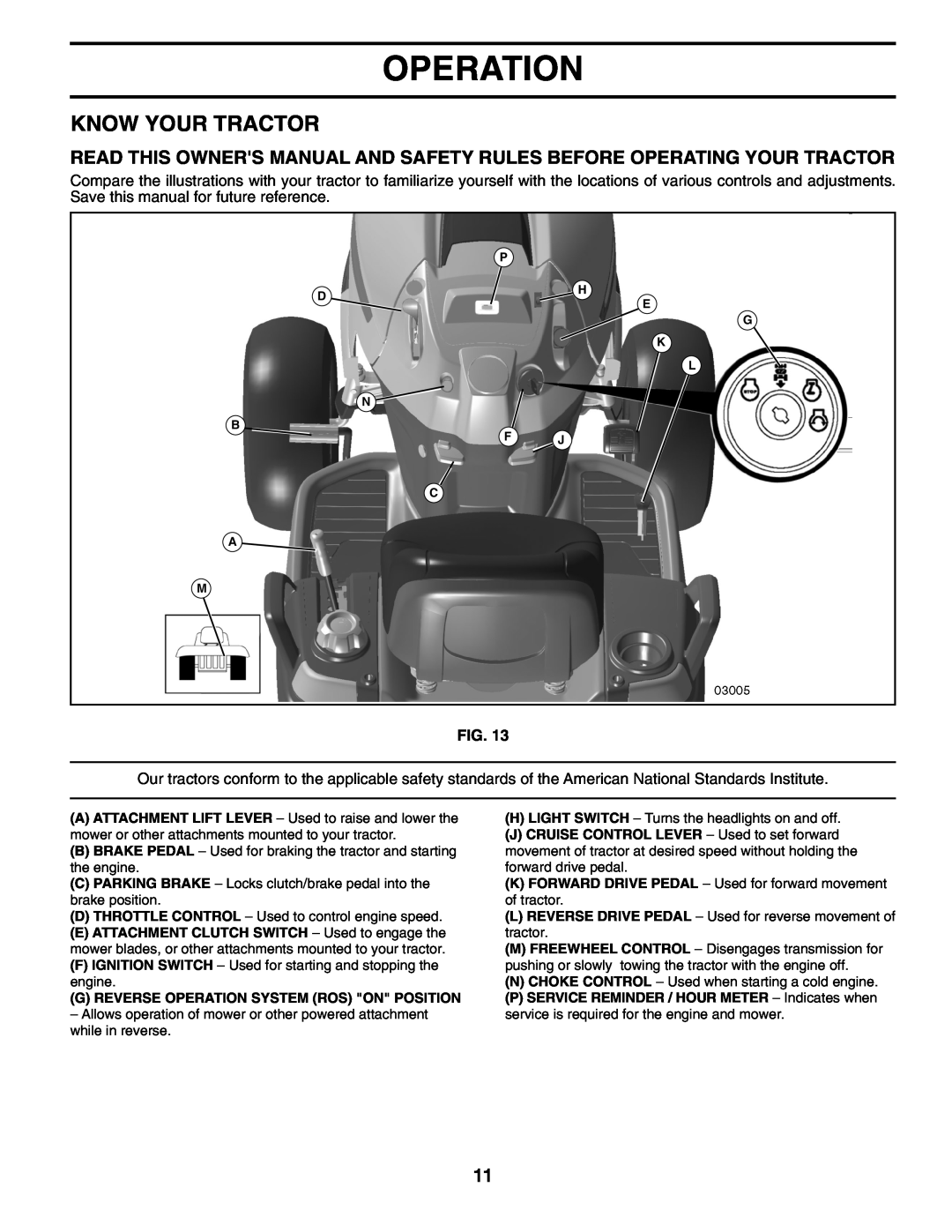 Husqvarna YTH2754XP owner manual Know Your Tractor, Operation 