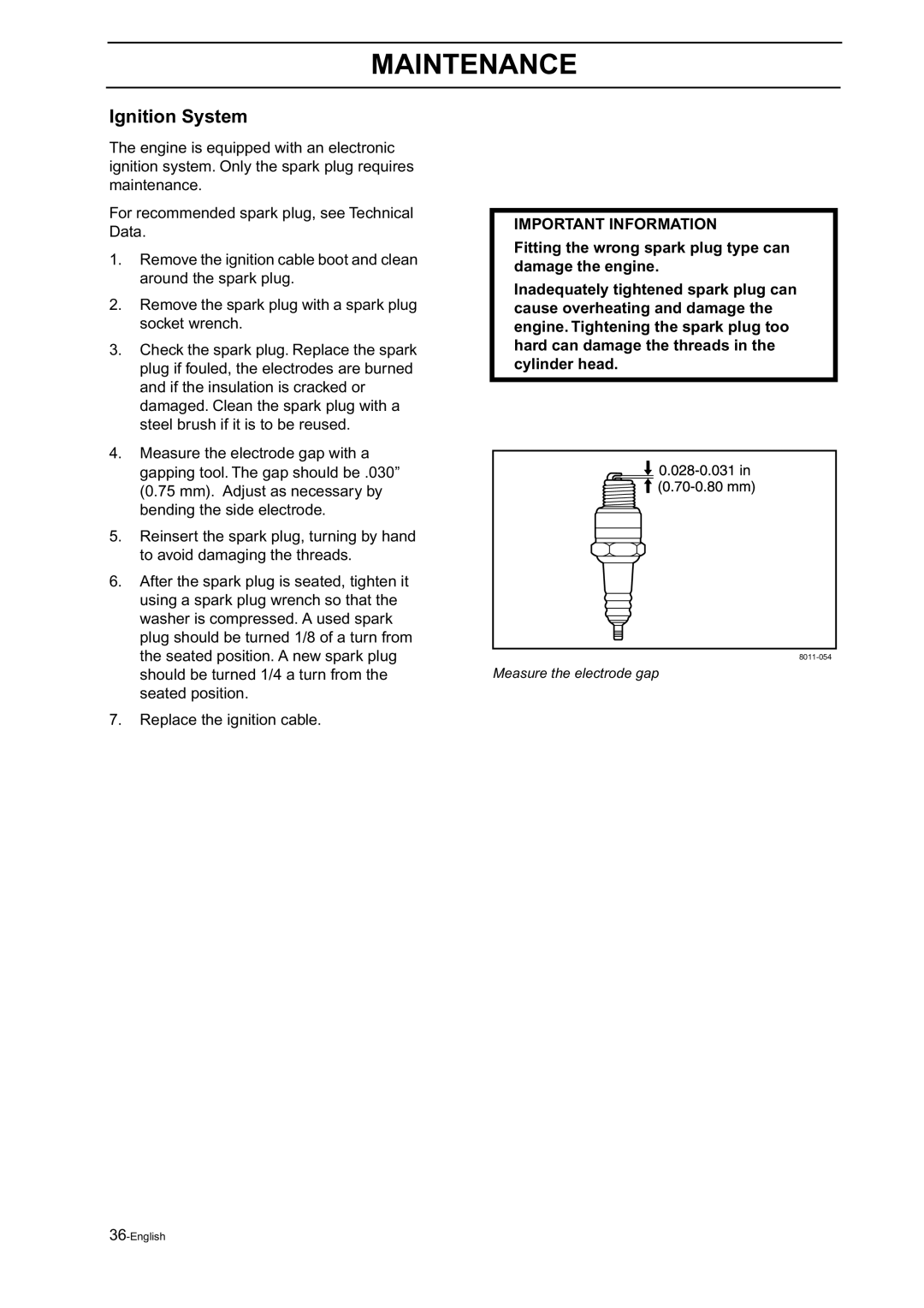 Husqvarna Z18 manual Ignition System 