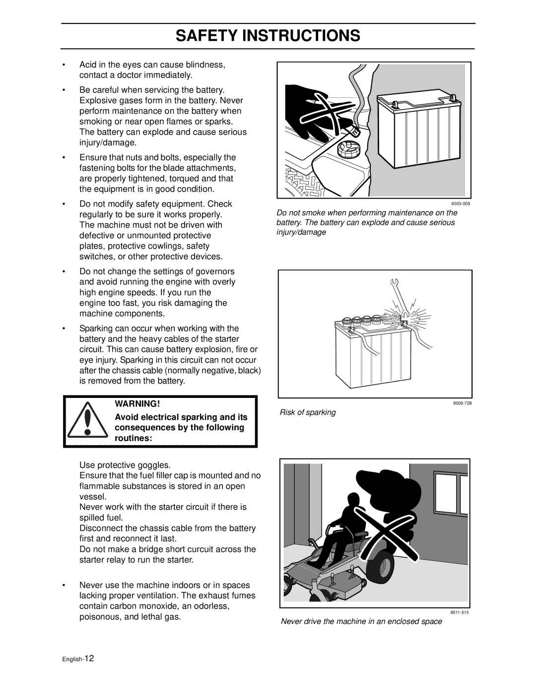 Husqvarna Z4818BIA/968999250 manual Poisonous, and lethal gas 