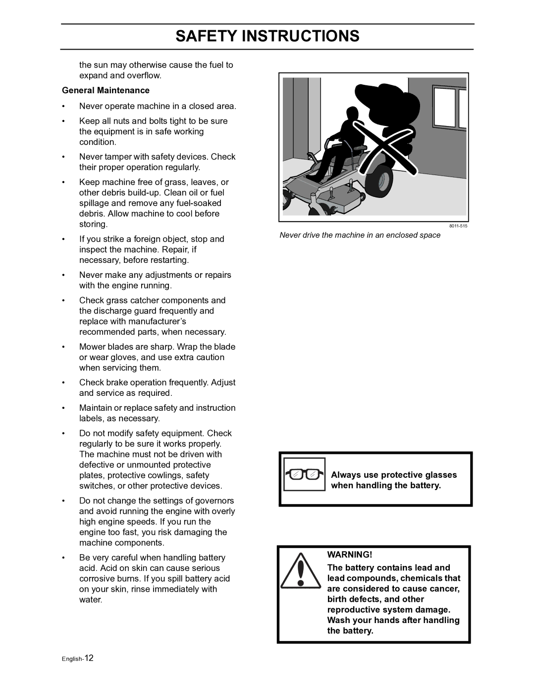 Husqvarna Z4822 manual General Maintenance 