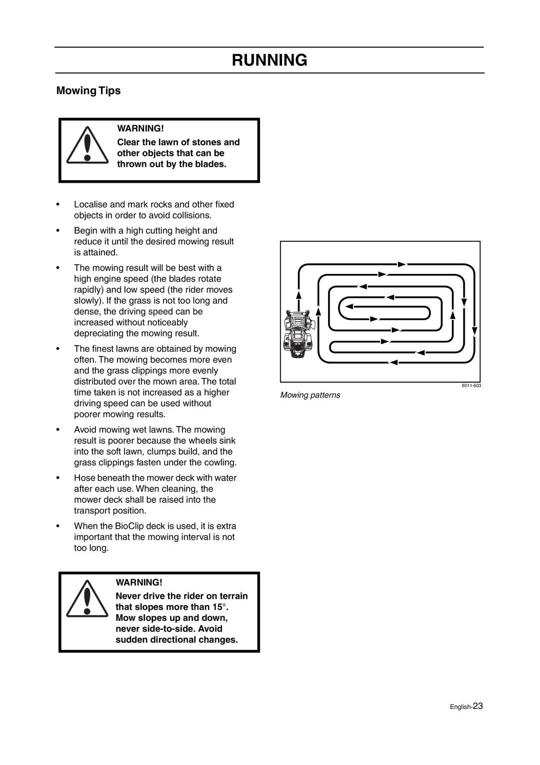 Husqvarna ZTH manual Mowing Tips 