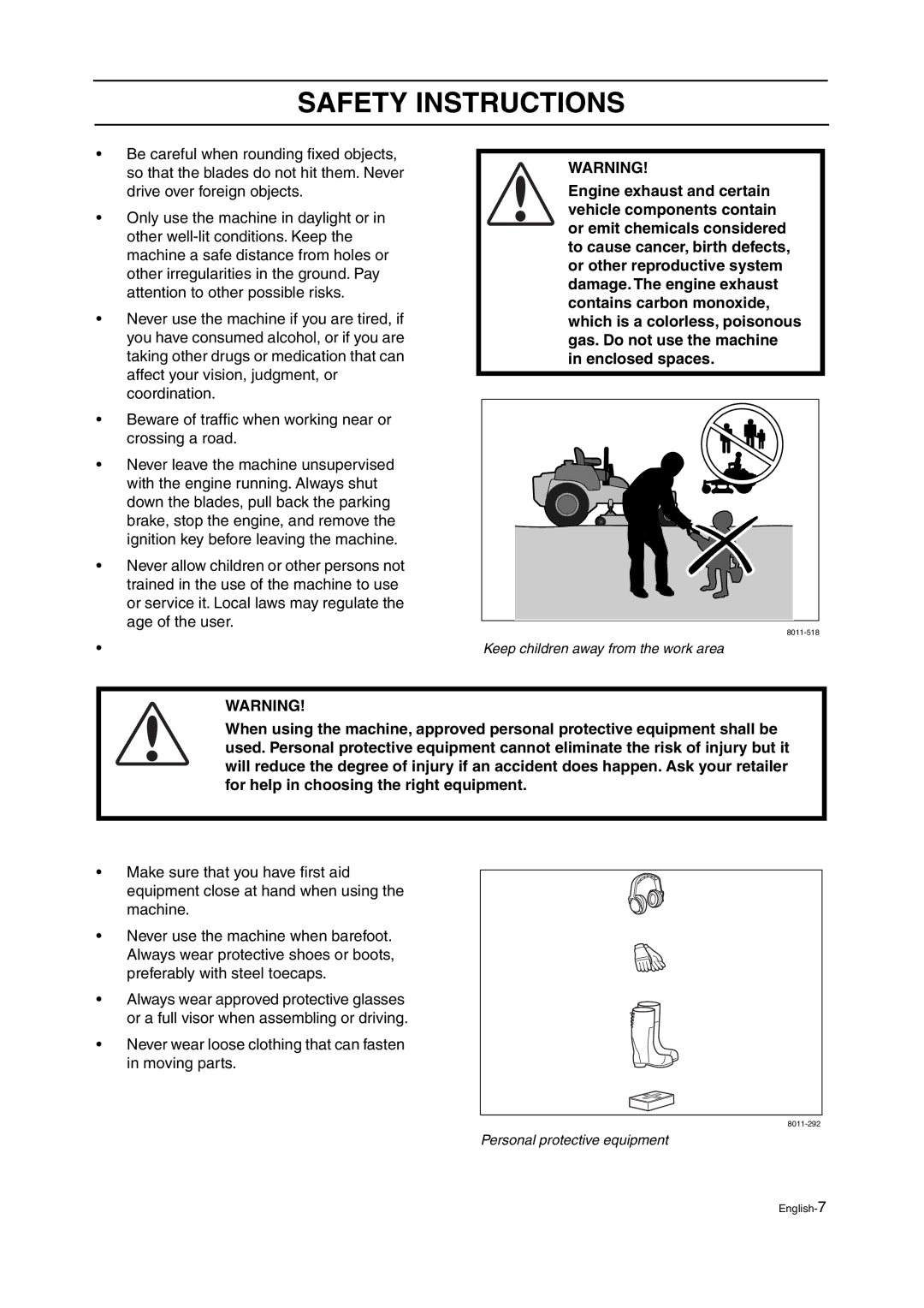 Husqvarna ZTH manual Personal protective equipment 