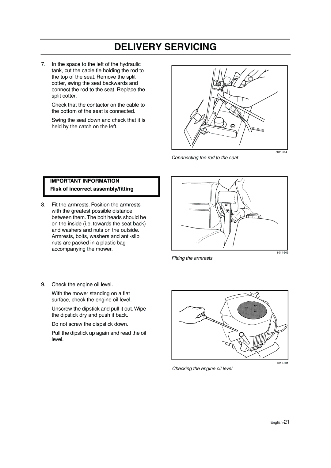 Husqvarna ZTH5223, ZTH6125 manual Important Information, Risk of incorrect assembly/ﬁtting 