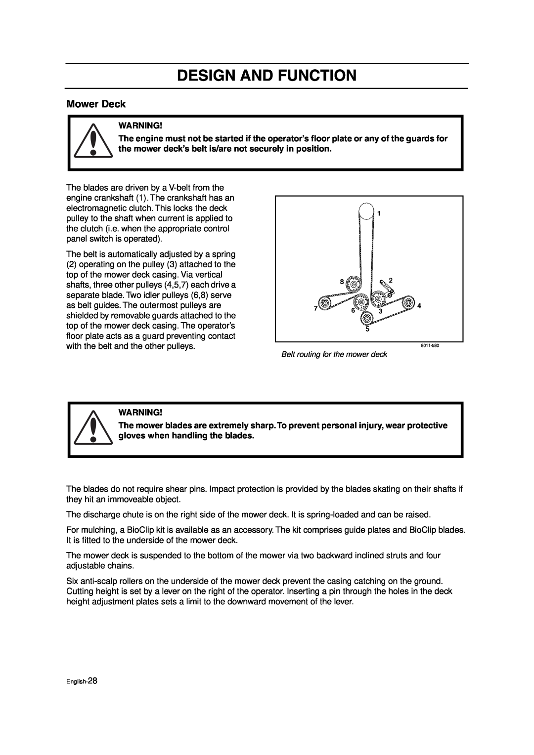 Husqvarna ZTH6125, ZTH5223 manual Mower Deck, Design And Function 