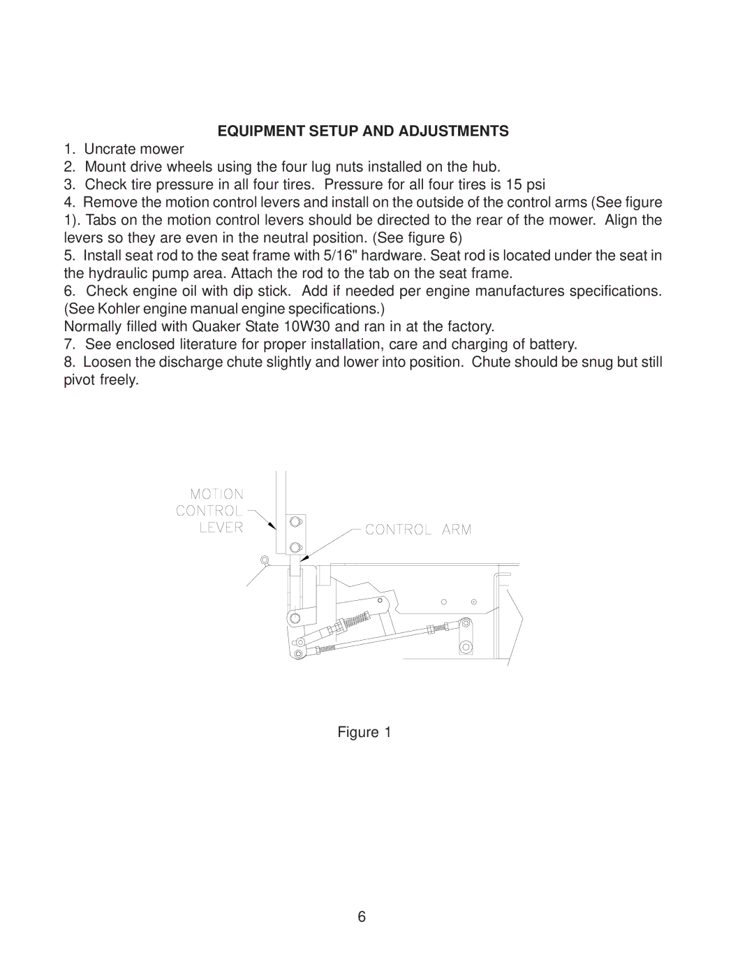 Husqvarna ZTH6125A, ZTH5223A, ZTH5225A important safety instructions Equipment Setup and Adjustments 