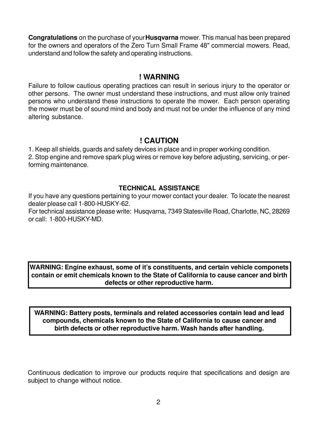 Husqvarna ZTHKH4818A, ZTHKW4821A, ZTHKW4818A, ZTHKH4820A, ZTHQL4221A manual Technical Assistance 