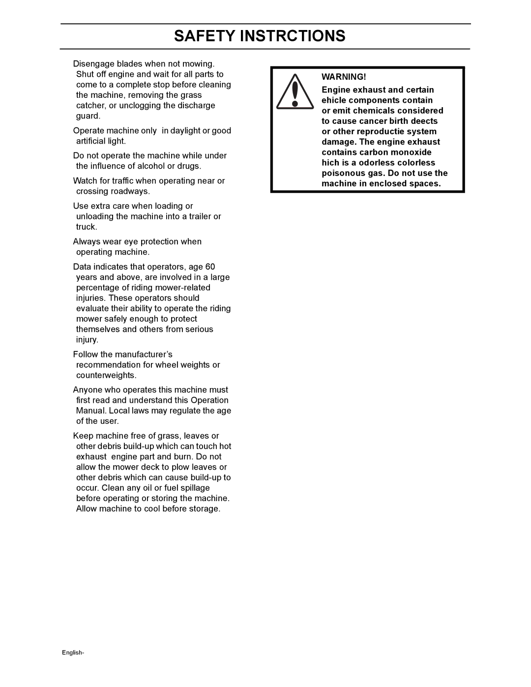 Husqvarna iZ4217TSKAA, iZ4817TSKAA, iZ4821TSKAA, iZ5223TKOA, iZ5225TXPKOA, iZ6125TKOA, iZ5223TVAN manual English-8 