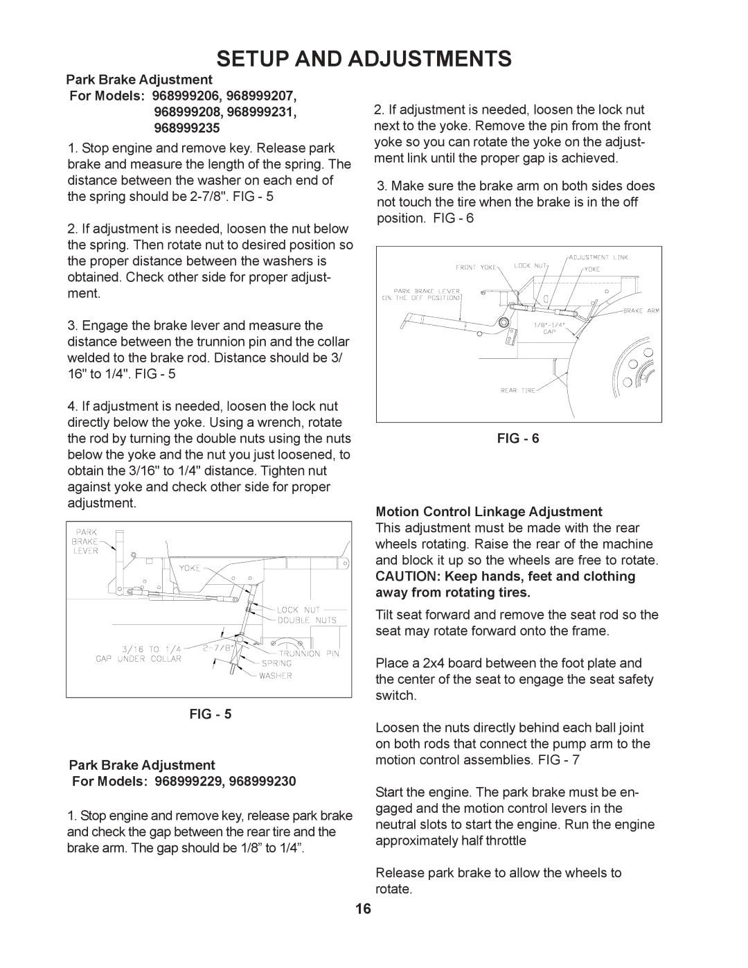 Husqvarna iZ4821KAA, iZ5223KAA, iZ5223KOA, iZ4217SKAA, iZ4817SKAA, iZ4817KAA, iZ6123KAA Motion Control Linkage Adjustment 