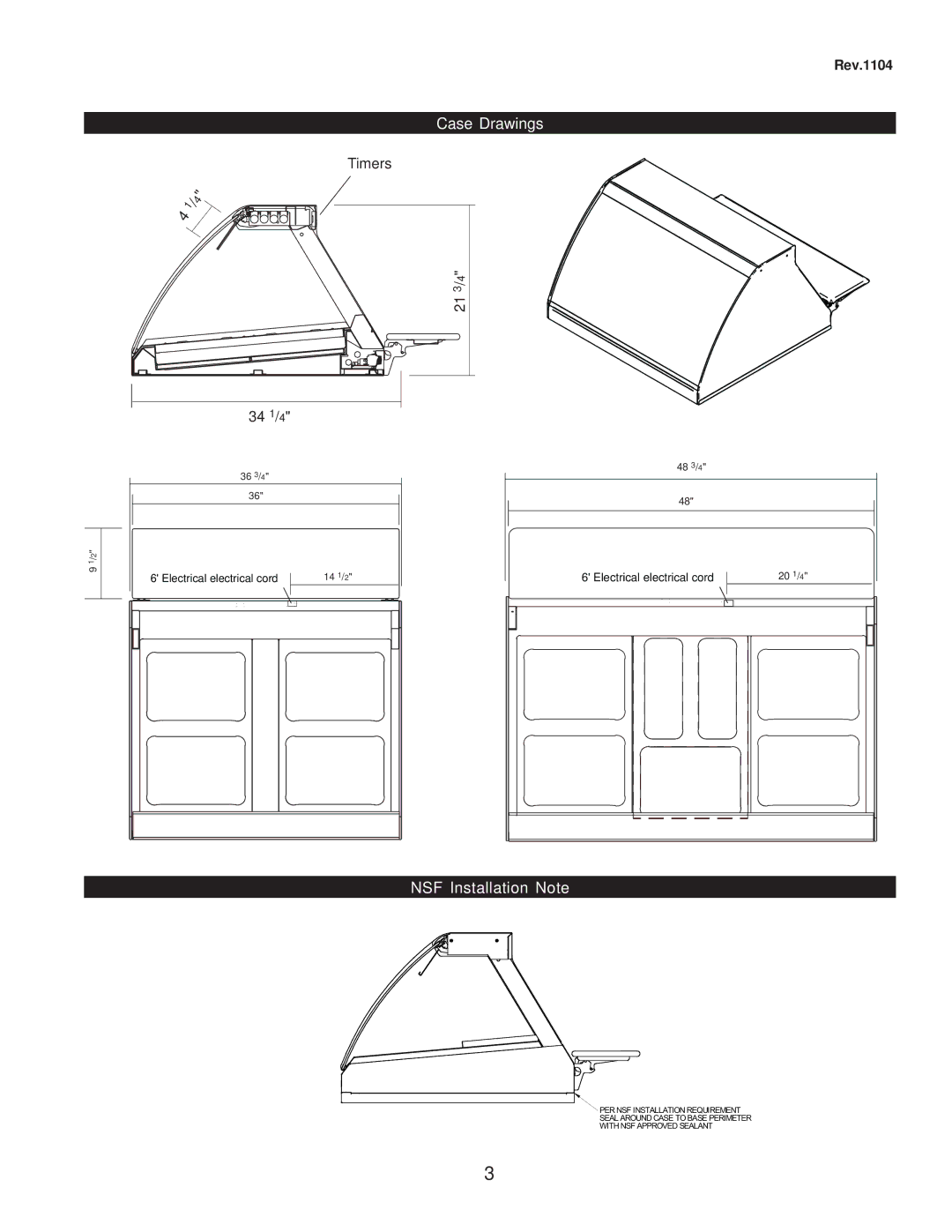 hussman CR3HTO-HTB operation manual Case Drawings 