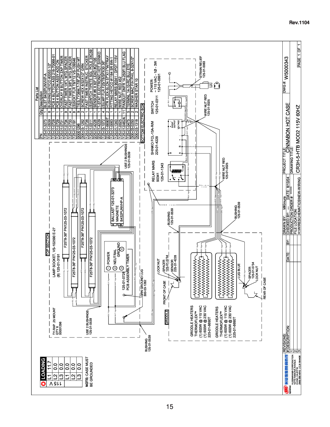 hussman CR3HTO-HTB operation manual L20.0 0.0L3, Voltage 