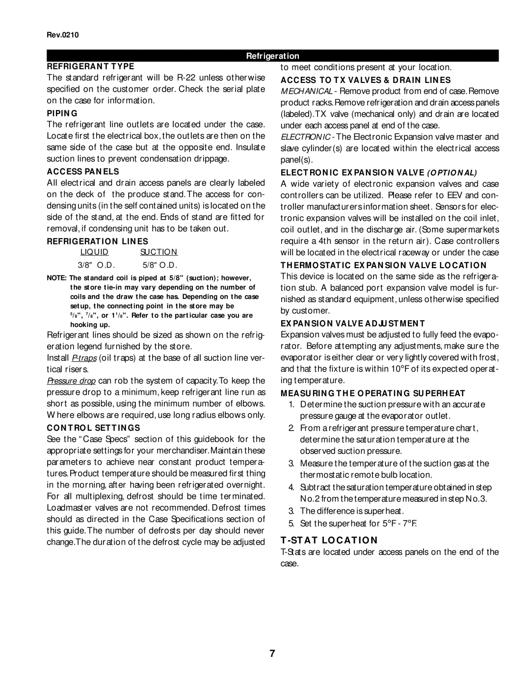 hussman DBRP 01, DBP, 3 manual Stat Location 