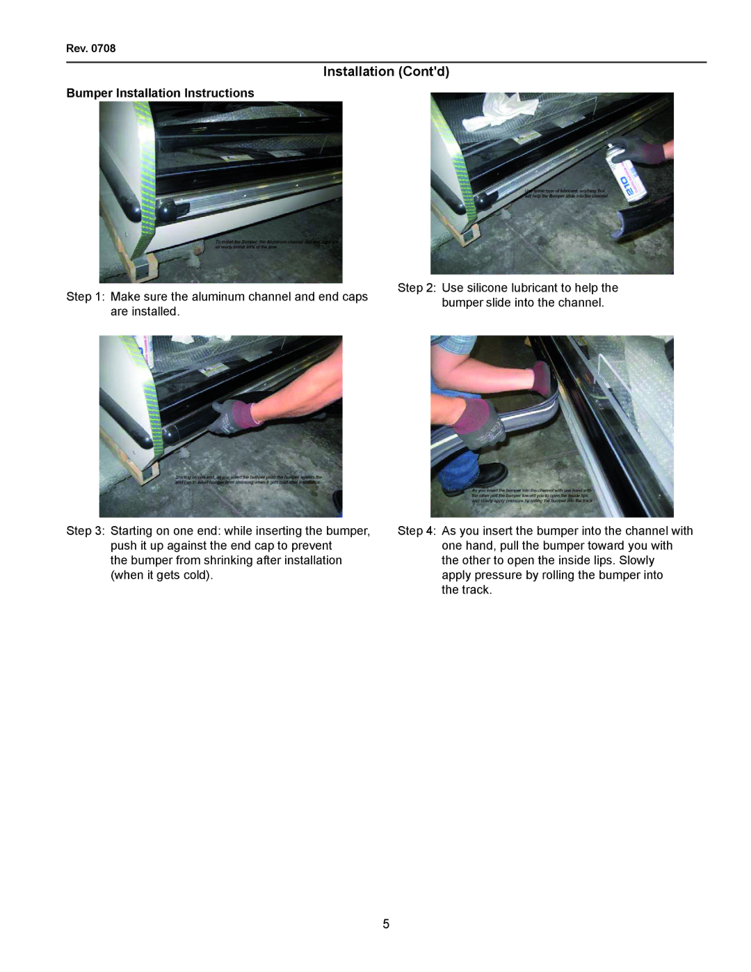 hussman FMSS-L operation manual Bumper Installation Instructions 