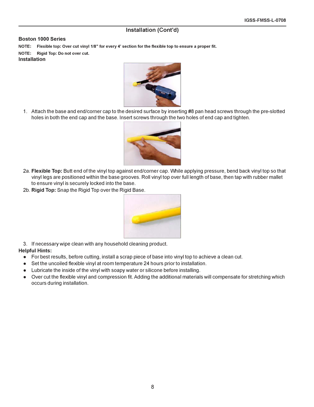 hussman FMSS-L operation manual Boston 1000 Series Installation 