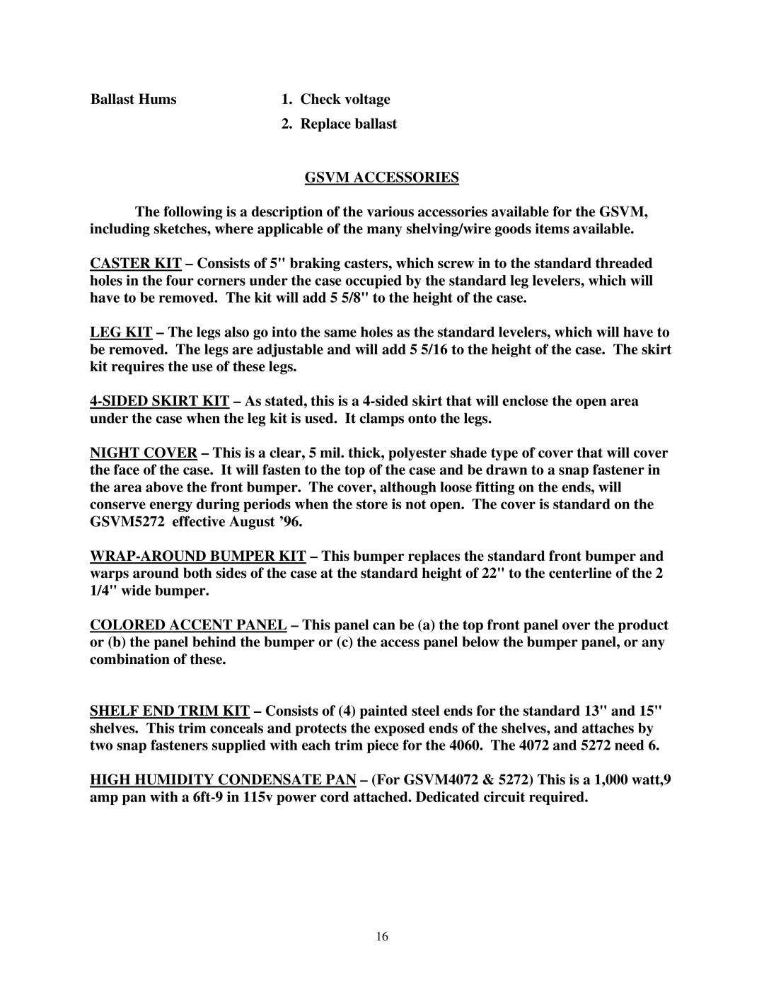 hussman GSVM installation instructions Gsvm Accessories 