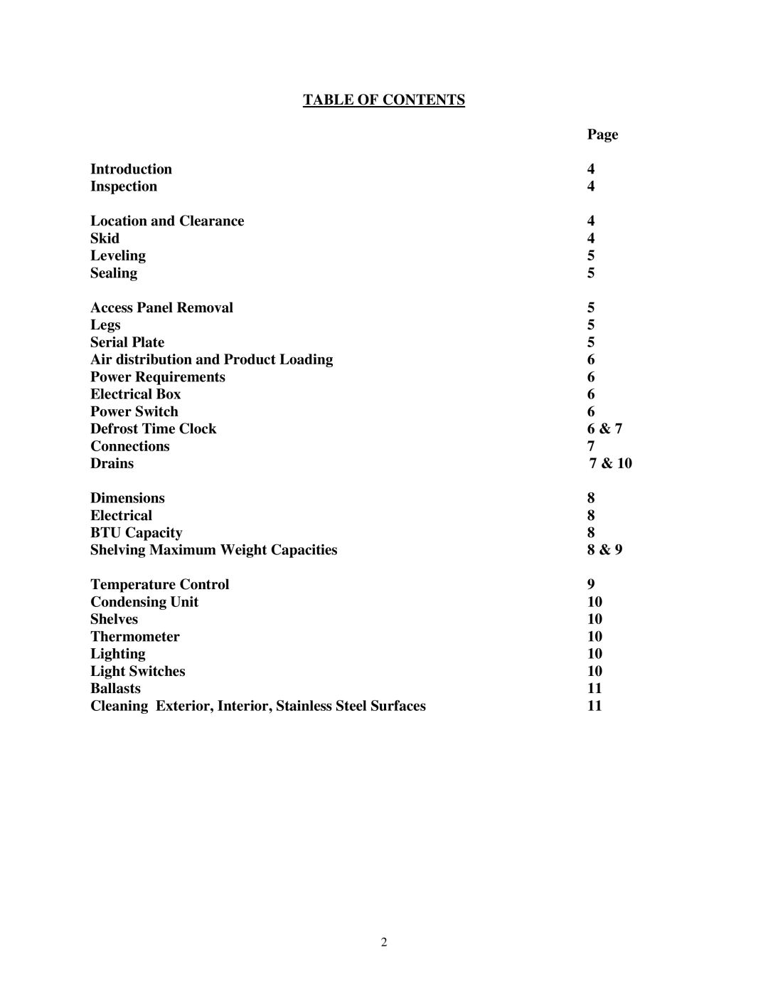 hussman GSVM installation instructions Table of Contents 