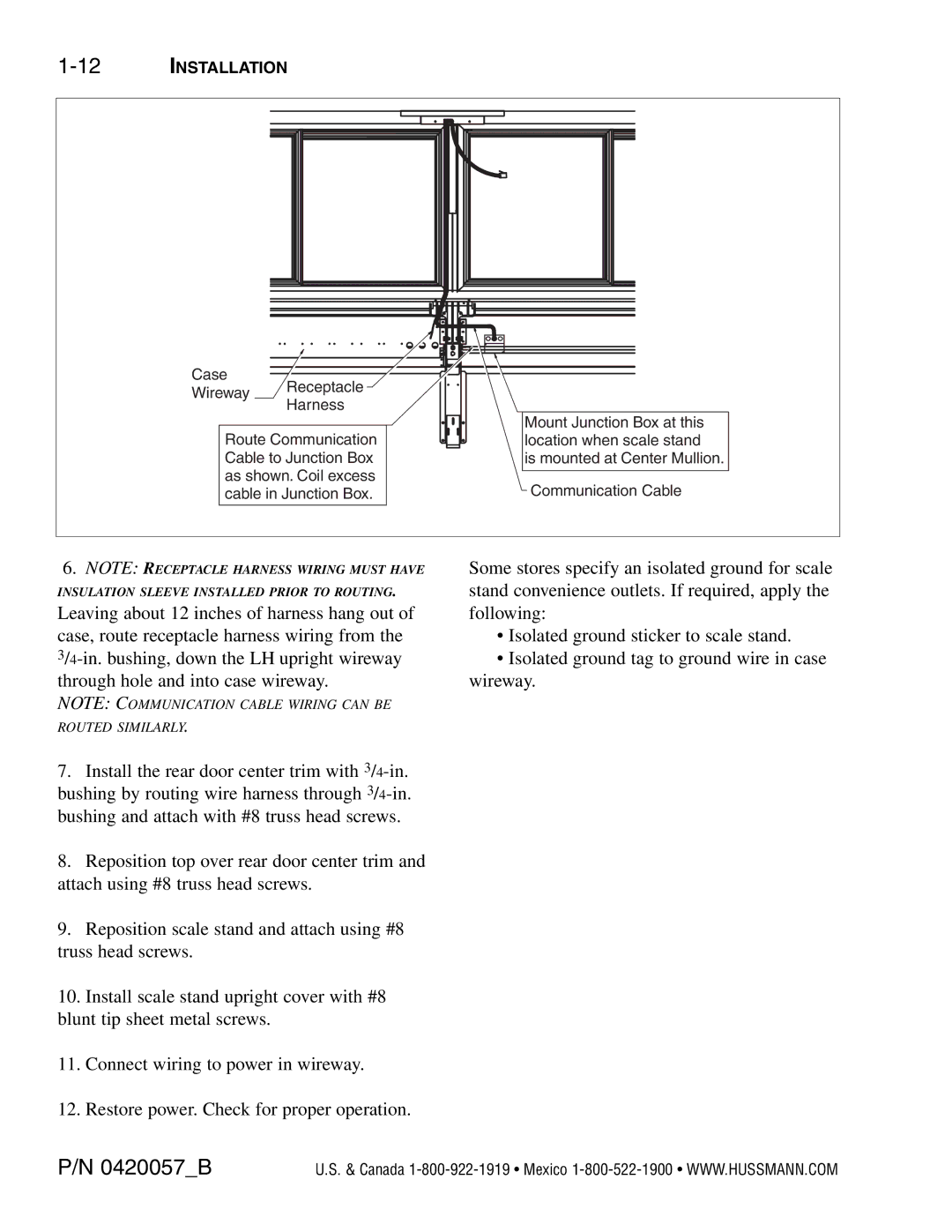 hussman P/N 0420057_B operation manual 12INSTALLATION 