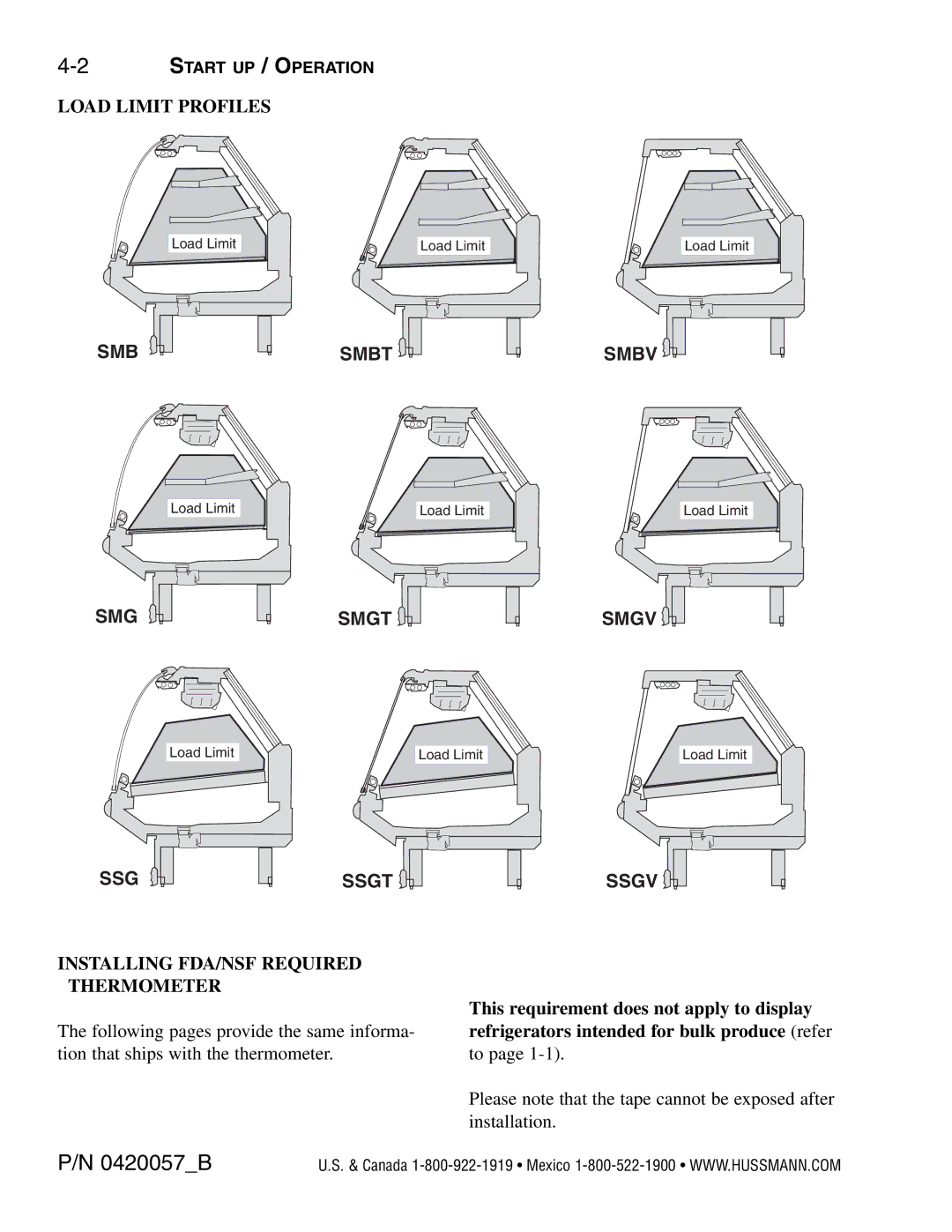 hussman P/N 0420057_B operation manual Smbt 