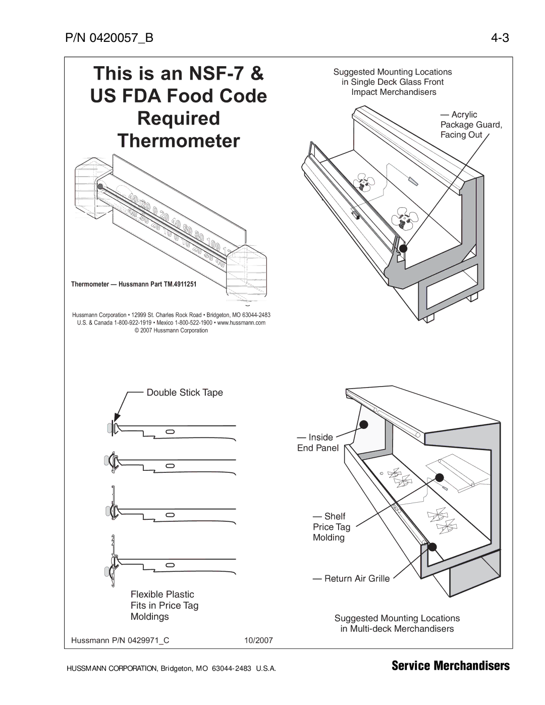 hussman P/N 0420057_B operation manual This is an NSF-7 