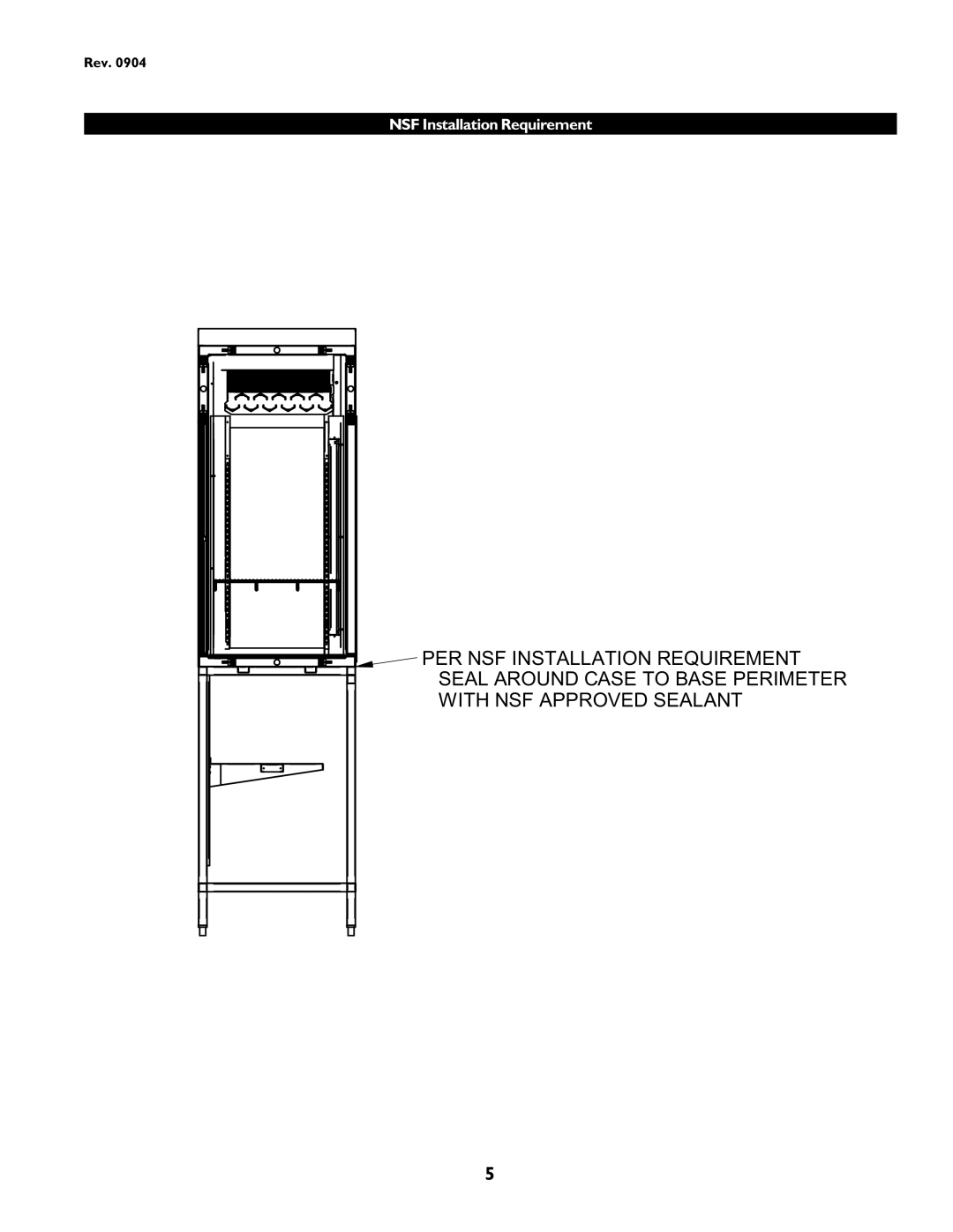 hussman P/N IGUP-AB-0904 operation manual NSF Installation Requirement 