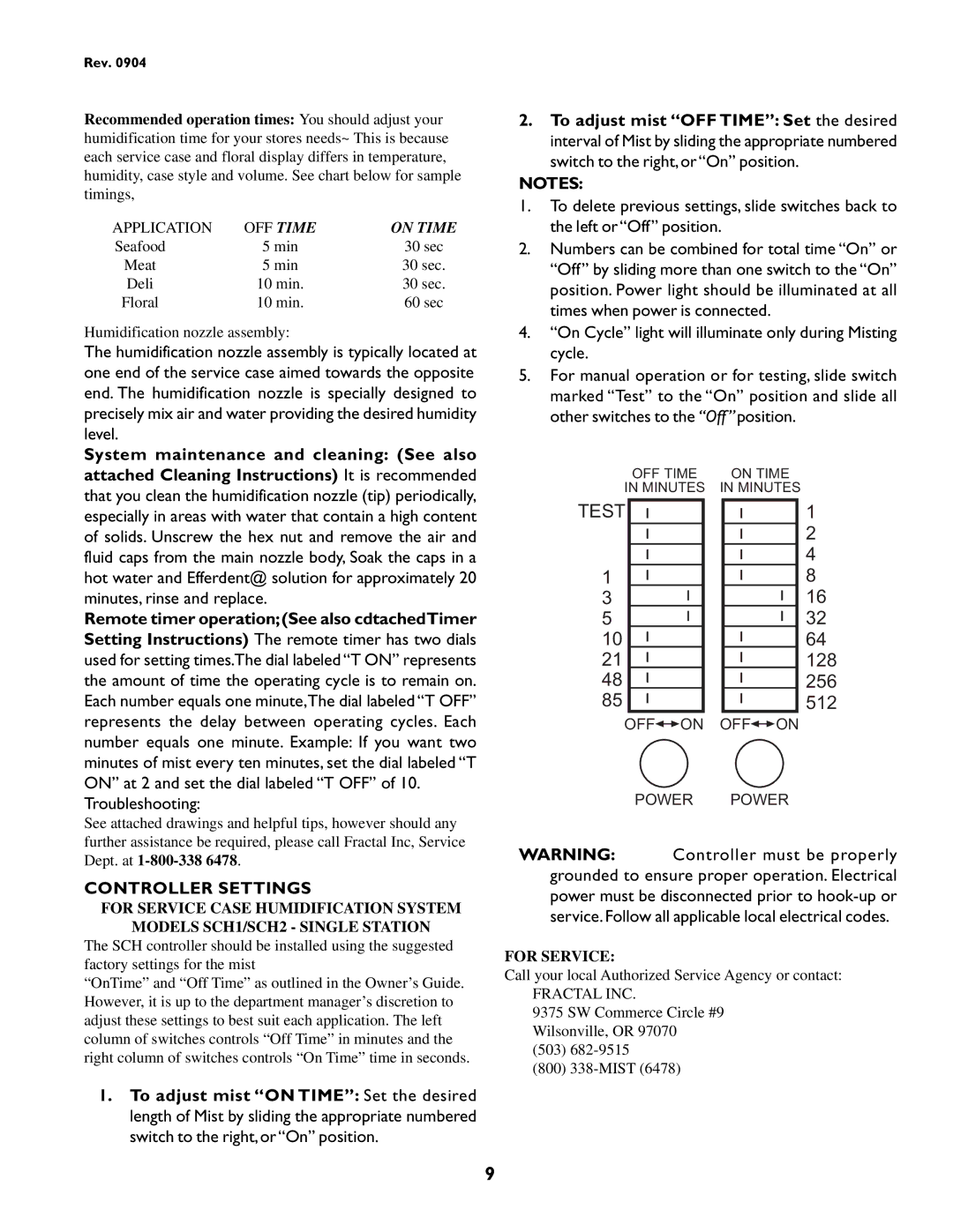 hussman P/N IGUP-AB-0904 System maintenance and cleaning See also, Remote timer operationSee also cdtachedTimer 